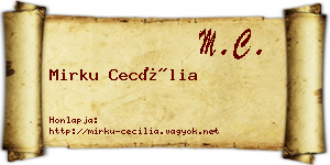 Mirku Cecília névjegykártya